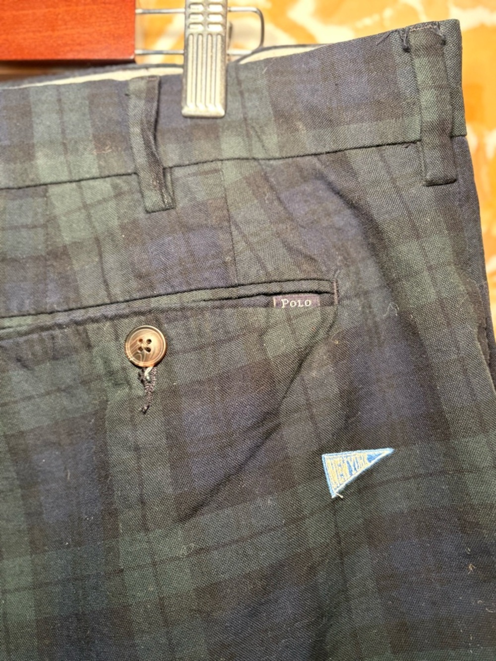Ralph Lauren Plaid Shorts | Navy Green Prep | Golf/Resort Summer | Size 38 - Picture 7 of 7